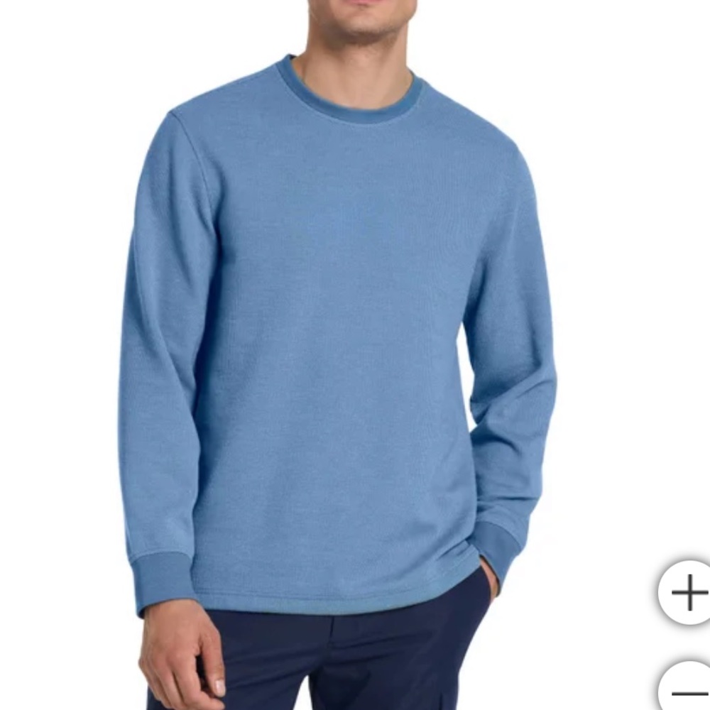 Van Heusen Men's Jacquard Long Sleeve Crewneck - Blue